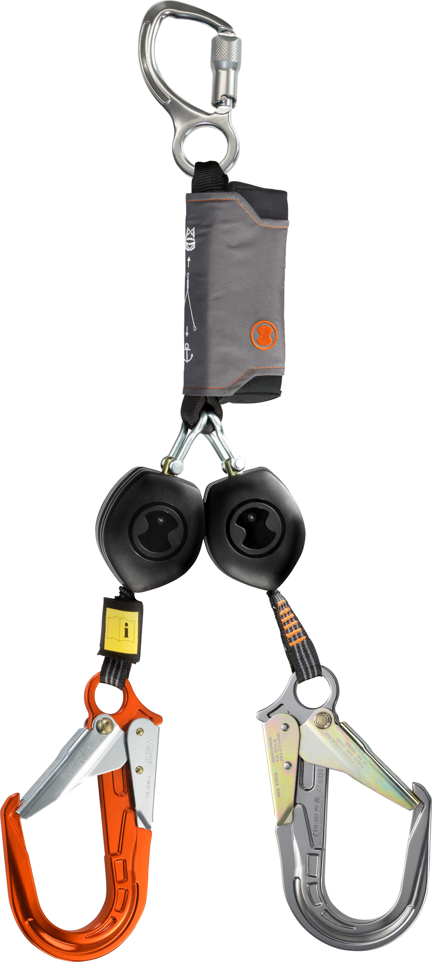 Skylotec PEANUT Y-Band 2,5m EDGE Çift Kol Geri Sarımlı Düşüş Durdurucu Lanyard Alu 64mm (HSG-022-2,5-6) Skylotec PEANUT Y-Band 2,5m EDGE Çift Kol Geri Sarımlı Düşüş Durdurucu Lanyard Alu 64mm (HSG-022-2,5-6)